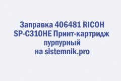 Заправка 406481 RICOH SP-C310HE Принт-картридж пурпурный
