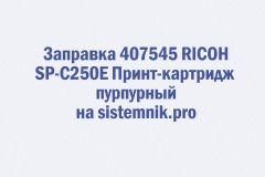 Заправка 407545 RICOH SP-C250E Принт-картридж пурпурный