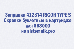 Заправка 412874 RICOH TYPE S Скрепки буклетные в картридже для SR3000
