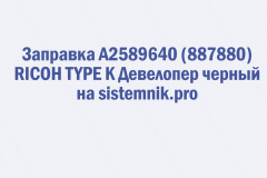 Заправка A2589640 (887880) RICOH TYPE K Девелопер черный