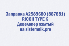 Заправка A2589680 (887881) RICOH TYPE K Девелопер желтый