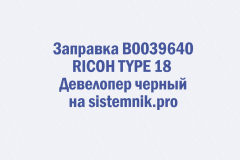 Заправка B0039640 RICOH TYPE 18 Девелопер черный
