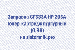 Заправка CF533A HP 205A Тонер-картридж пурпурный (0.9K)