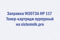 Заправка W2073A HP 117 Тонер-картридж пурпурный