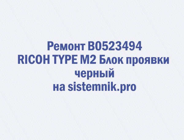 Ремонт B0523494 RICOH TYPE M2 Блок проявки черный