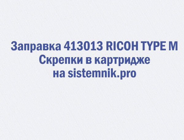 Заправка 413013 RICOH TYPE M Скрепки в картридже