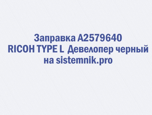 Заправка A2579640 RICOH TYPE L Девелопер черный