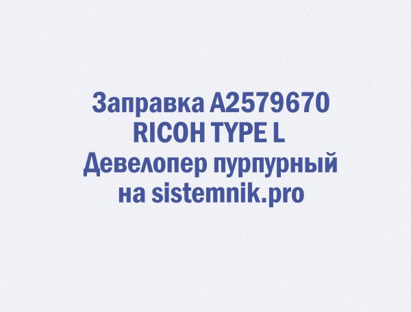 Заправка A2579670 RICOH TYPE L Девелопер пурпурный
