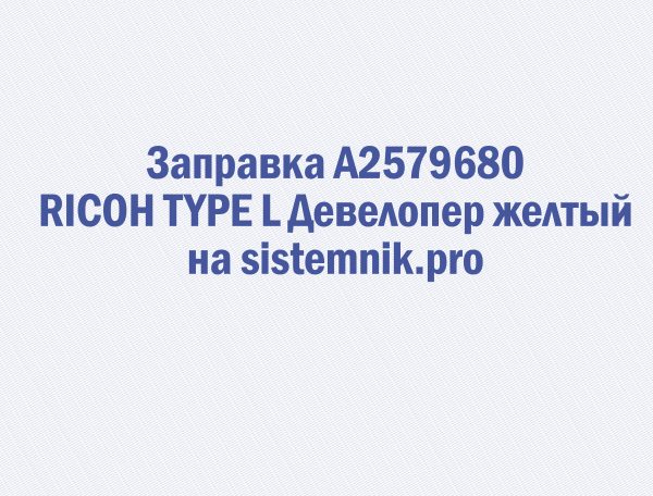 Заправка A2579680 RICOH TYPE L Девелопер желтый