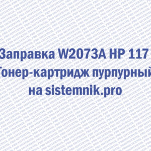 Заправка W2073A HP 117 Тонер-картридж пурпурный