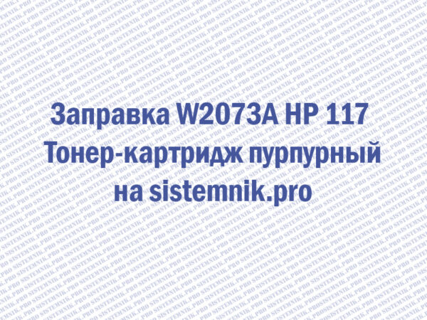 Заправка W2073A HP 117 Тонер-картридж пурпурный
