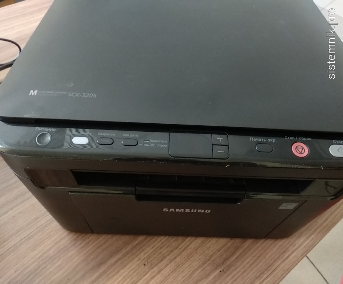 Ремонт принтера Samsung SCX-3205, треск при печати, не захватывает бумагу, мажет