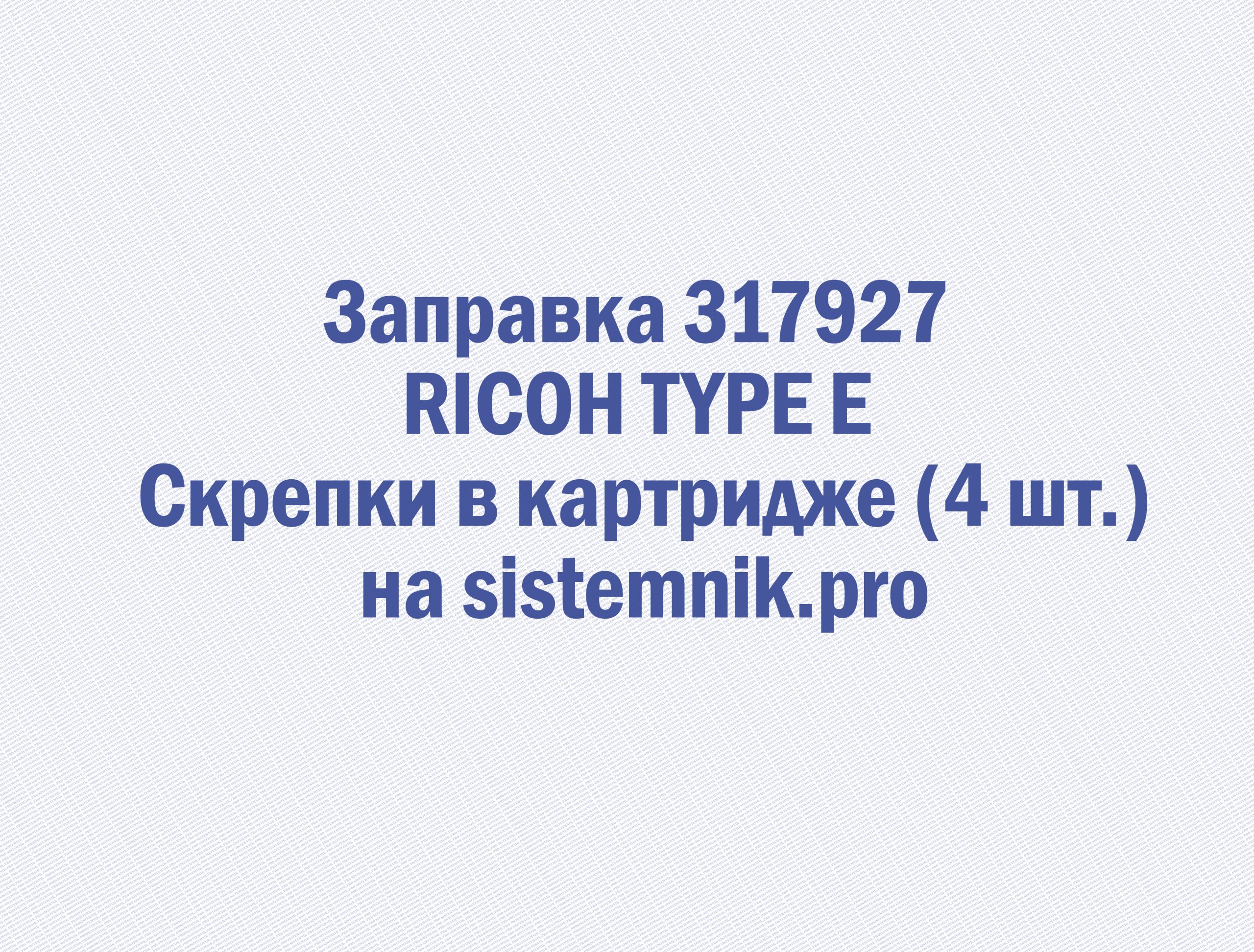 Заправка 317927 RICOH TYPE E Скрепки в картридже (4 шт.)