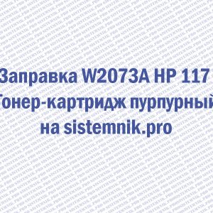 Заправка W2073A HP 117 Тонер-картридж пурпурный